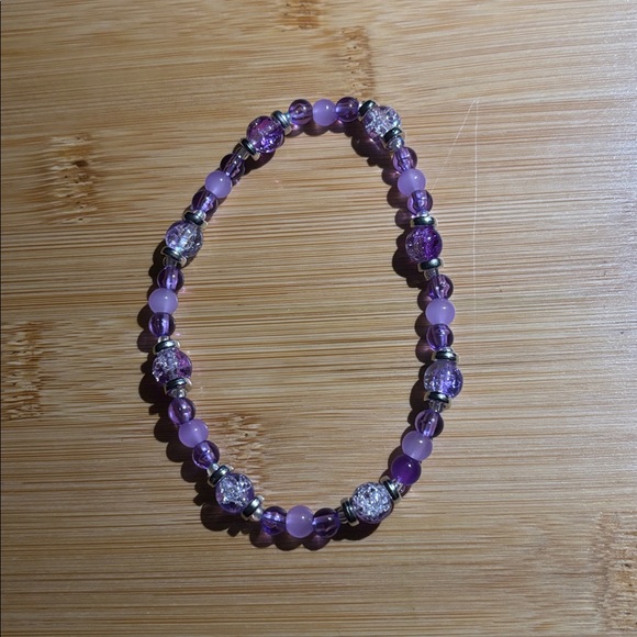 Handmade Jewelry - Purple Beaded Bracelet/Anklet
